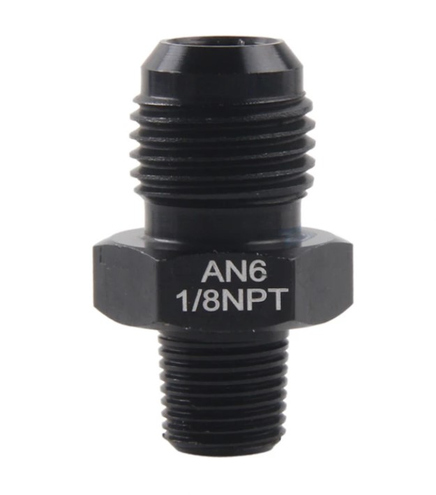 AN6 macho -> 1/8NPT Adaptador NEGRO