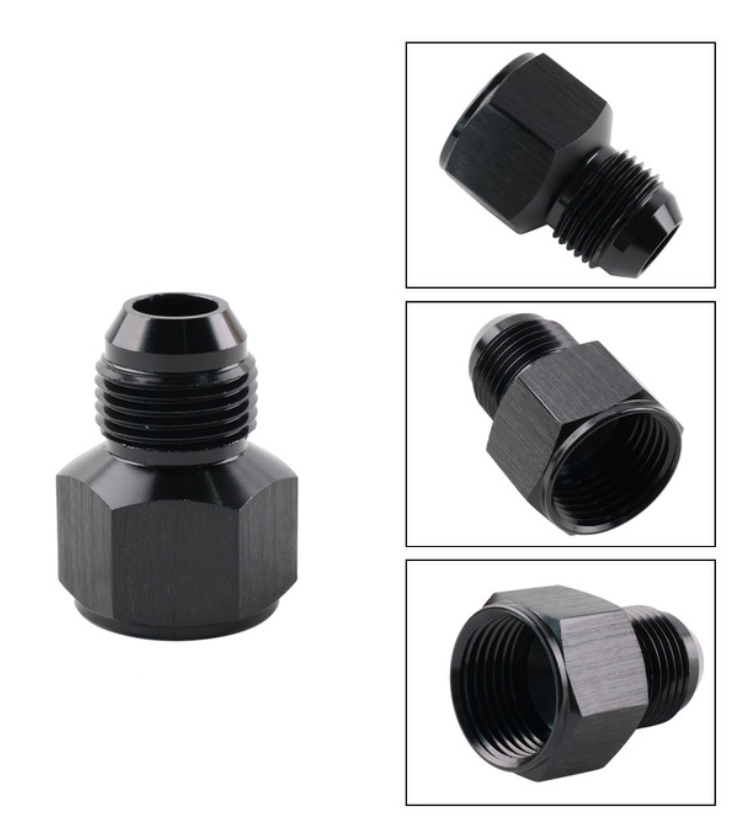AN10 Hembra -> AN8 macho Adaptador NEGRO