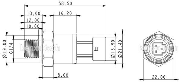 Sensor Transductor de Presión 0-10bar 0-5v 1/8 NPT