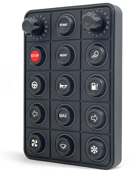 KEYPAD 15 BOTONES + 2 ROTARY KNOBS DE GOMA