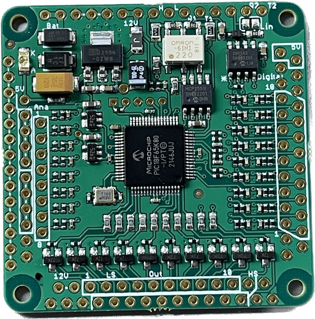 PCB CAN 18 Digital Inputs + 8 Analog inputs 0-5v programable