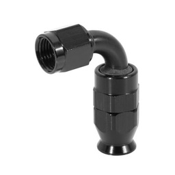 [B92-157] AN10 hembra 90º Curva NEGRO - Para manguera blindada PTFE